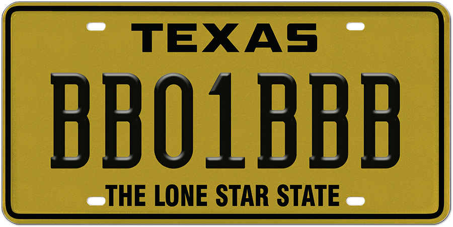 Premium Embossed – Gold & Black proposed license plate